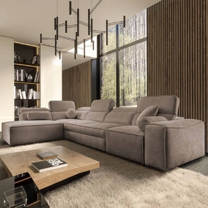 Rohová sedací souprava s funkcí spaní Viano XI světle hnědá levá módní a stylová rohová sedací souprava s nastavitelnými opěrkami hlavy dekorativními polštáři