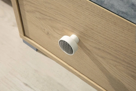 Šatní skříň Cary 90 cm dub biskvit / bílá / beton ideální do pokoje pro mládež funkční šatní skříň se zásuvkami