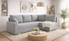 Rohová sedací souprava s funkcí spaní Nofi světle šedá pravý roh moderní design jednoduchá a stylová jednotka, která se hodí do každého interiéru