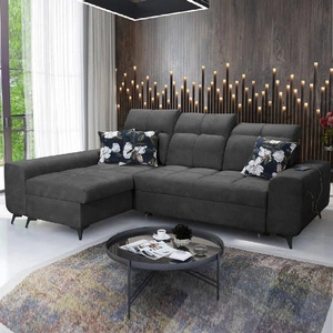 Rozkládací pohovka Buffalo graphite levá funkční a stylová rohová pohovka s kontejnerem na lůžkoviny