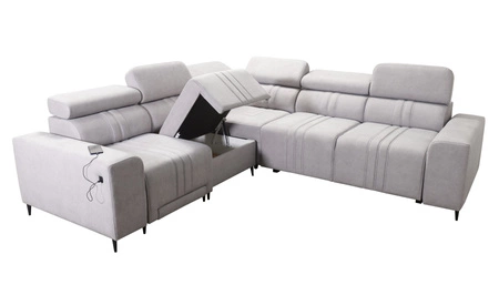 Rohová sedačka s funkcí spaní Castel III Lux světle hnědá levá extrémně pohodlná rohová sedačka do obývacího pokoje s výsuvnou podnožkou