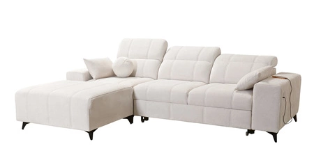 Rohová sedací souprava s funkcí spaní Penejos losos levý elegantní rohová sedací souprava s úložným prostorem na lůžkoviny pohodlné nastavitelné opěrky hlavy