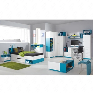 Dětský nábytek Mobi 2 bílá / tyrkysová ideální do dětského pokoje nebo pokoje pro mladé v módním stylu