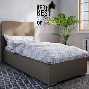 Čalouněná postel Burgos 90x200 tmavě béžová s čelem v moderním stylu ideální do pokoje pro mladé nebo malé ložnice