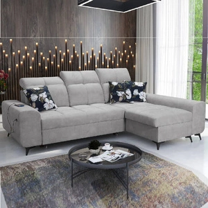 Rohová pohovka Buffalo s funkcí spaní šedý jasan pravý roh funkční a stylová rozkládací pohovka s kontejnerem na lůžkoviny