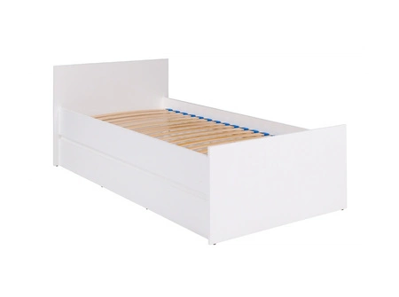 Jednoduchá postel 90x200 cm bílá funkční nábytek do pokoje pro mládež