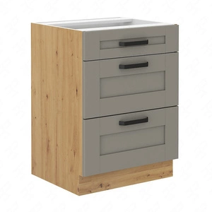 Linosa 60 D 3S BB stojící kuchyňská skříňka se zásuvkami, skříňka odolná proti rozlití a teplu