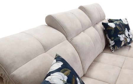 Rohová sedací souprava s funkcí spaní Buffalo IX šedý jasan levá stylová rohová sedací souprava do pokoje z velurové tkaniny dekorativní polštáře