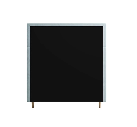 Kontinentální postel Bing 120x200 modrá v moderním skandinávském stylu s čalouněným čelem postele s úložným boxem