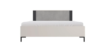 Postel Estan 160x200 cm béžová / antracitová ideální postel do ložnice lemovaná dýhou ABS designové čalouněné čelo