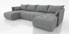Rohová sedací souprava s funkcí spaní Selva U světle šedá Zajímavě prezentovaná rohová sedací souprava z odolné tkané látky