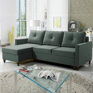 Rohová sedací souprava s funkcí spaní Terni steel green levá strana Praktická a funkční rohová sedací souprava s prostornými nádobami na lůžkoviny