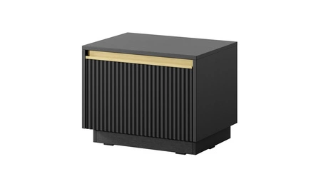 Imperial noční stolek se zásuvkou černý s možností zavěšení módní skříňka do ložnice s elegantním frézovaným čelem