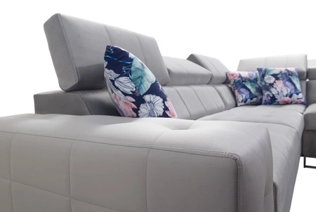 Rohová sedací souprava s funkcí spaní Hampton II námořnická pravá stylová rohová rozkládací pohovka měkké čalounění typ látky samet