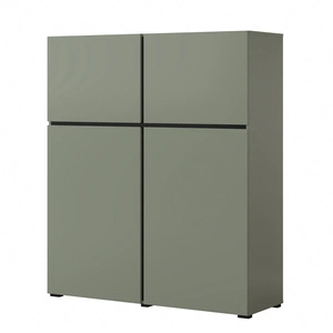 Vysoká komoda Cross 119 cm zelená moderní design ideální komoda do obývacího pokoje ložnice nebo kanceláře jednoduchá forma