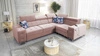 Rohová sedací souprava s funkcí spaní Hampton II quartz pink pravá strana stylové rohové rozkládací pohovky měkká sametová potahová látka
