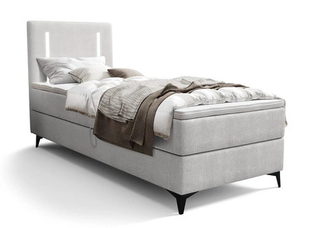 Kontinentální postel Norco 80x200 šedý jasan Stylová postel s úložným boxem Osvětlení v čele postele dodává jedinečný nádech