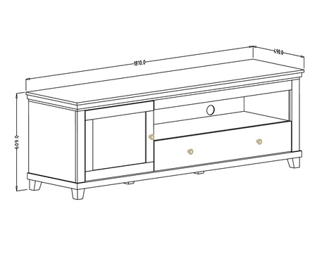 RTV skříň Evora 181 cm béžová / dub dunin elegantní design potěší milovníky výrazných interiérů