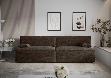 Rozkládací pohovka Brandon XL hnědá moderní design a široká funkční tkanina s výrazným smyčkovým povrchem
