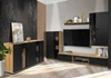 Zásuvková komoda Senja 140 cm řemeslně zpracovaný dub / černá elegantní design dekorativní drážkované čelo s kovovou rukojetí