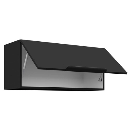 Černá kuchyňská nástěnná skříňka 80 GU-36 1F kovová hrana úchytky odolná proti vlhkosti a poškození skříňky