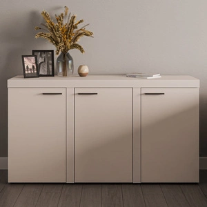 Komoda Rene 149 cm béžová písková jednoduchý design komoda do obývacího pokoje nebo ložnice minimalistický a univerzální design