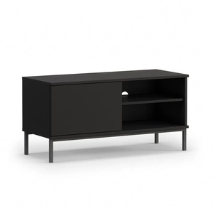 RTV skříň Tutti 100 cm černá jednoduchý tvar skříně na kovovém podstavci v černém elegantním designu