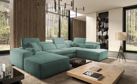 Rohová sedací souprava s funkcí spaní Viano VI patina levý design rohová sedací souprava pro moderní uspořádání dvě nádoby na lůžkoviny