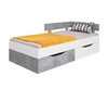 Postel se zásuvkami Epsilon 90x200 cm bílá / beton moderní design lemování postele se speciální ABS dýhou