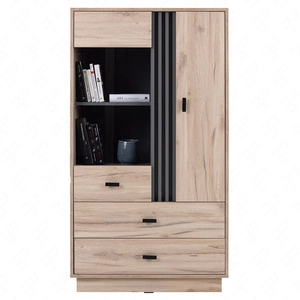 Regál Estan 80 cm dub estan světlý / antracitový moderní designový nábytek kvalitní zpracování hrany regálu zakončené speciální dýhou