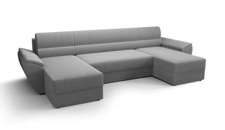 Rohová sedací souprava s funkcí spaní Fogu U II šedý jasan pohodlná rohová sedací souprava s pohodlnými područkami zajímavý design kontejner na lůžkoviny