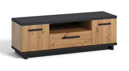 Nábytková stěna Simi dub artisan / černá klasická forma nábytku z vysoce kvalitní laminované desky ideální nástěnná skříňka do obývacího pokoje