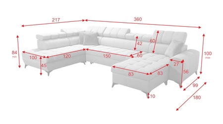 Rohová pohovka s funkcí spaní Bolmso VI zelená pravá pohodlná rohová pohovka s nastavitelnými opěrkami hlavy dekorativní prošívání na sedáku