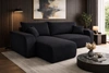 Rohová sedací souprava s funkcí spaní Fiesta černá univerzální v nastavení rohové sedací soupravy do obývacího pokoje odolná plyšová tkanina nádoba na lůžkoviny