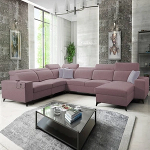 Kelly Sleek VIII rozkládací pohovka levandulová růžová pravá strana stylové rohové pohovky do obývacího pokoje poskytuje pohodlí při relaxaci