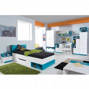 Dětský nábytek Mobi 3 bílá / tyrkysová ideální do dětského pokoje nebo pokoje pro mladé v módním stylu