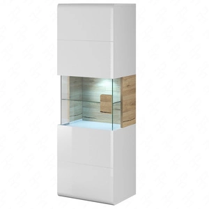 Závěsná skříňka Toledo 53 cm bílá / bílý lesk / san remo light vysoká kvalita skvělá do obývacího pokoje