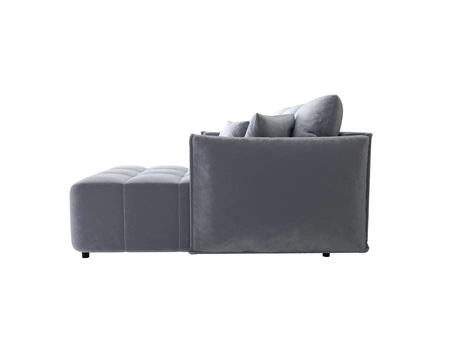 Rohová sedací souprava s funkcí spaní Oroso modrá pravý roh měkká sametová tkanina s hydrofobním potahem kontejner na prádlo