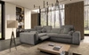 Rohová sedací souprava s funkcí spaní Viano II Lux šedá levostranná designová rohová sedací souprava do obývacího pokoje s pohodlným výsuvným podnožníkem