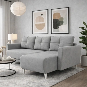 Rohová pohovka s funkcí spaní Felicie světle šedá univerzální rohová pohovka stylový design, který se hodí do každého interiéru