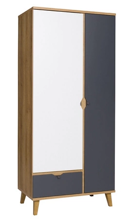 Nábytková sestava Memone zlatý dub / bílá / grafit moderní designová stylová sestava nábytku do dětského pokoje ve skandinávském stylu