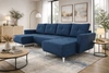 Rohová pohovka s funkcí spaní Felicie U tmavě modrá stylová a elegantní rohová pohovka, která se hodí do skandinávského stylu