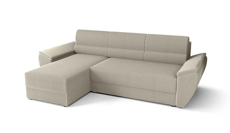 Rohová pohovka s funkcí spaní Fogu II slonová kost levá strana stylová rohová pohovka s pohodlnými područkami a kontejnerem na lůžkoviny