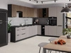 Brianza / Tarraco rohová kuchyňská sestava 310x250 cm kovové úchytky skříněk vypadají skvěle v moderních interiérech