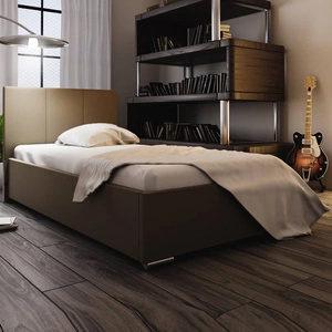 Čalouněná postel Lugo 90x200 tmavě béžová s čelem v moderním stylu ideální do pokoje pro mladé nebo malé ložnice