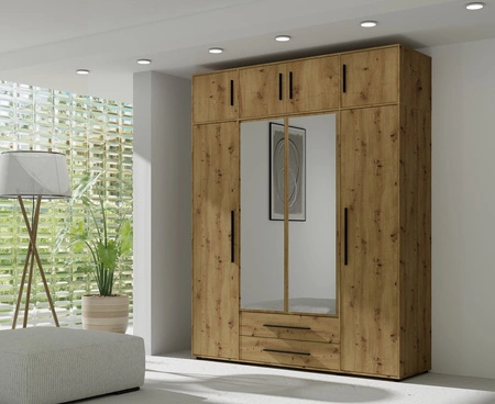 Nástavec na šatní skříň Maxione 198 cm dub řemeslný funkční skříň zvětší úložný prostor pro oblečení boty a doplňky