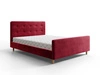 Čalouněná postel Isara 180x200 bordó s kontejnerem v moderním skandinávském stylu s výrazným čelem a nohama