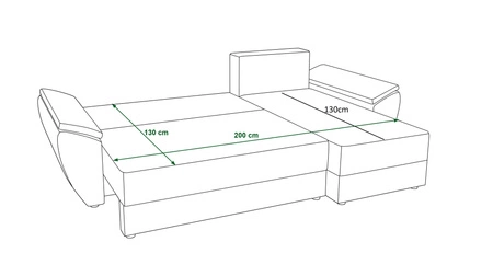 Rohová pohovka s funkcí spaní Fogu II med pravá Stylová rohová pohovka s pohodlnými područkami a nádobou na lůžkoviny