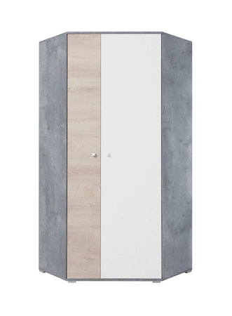 Nábytková sestava Epsilon beton / bílá / dub ideální do dětského nebo mládežnického pokoje v módním stylu