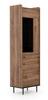 Vitrína Apallo 60 cm dub brandy castello originální design masivní set na kovových nohách prvky z bezpečného tvrzeného skla